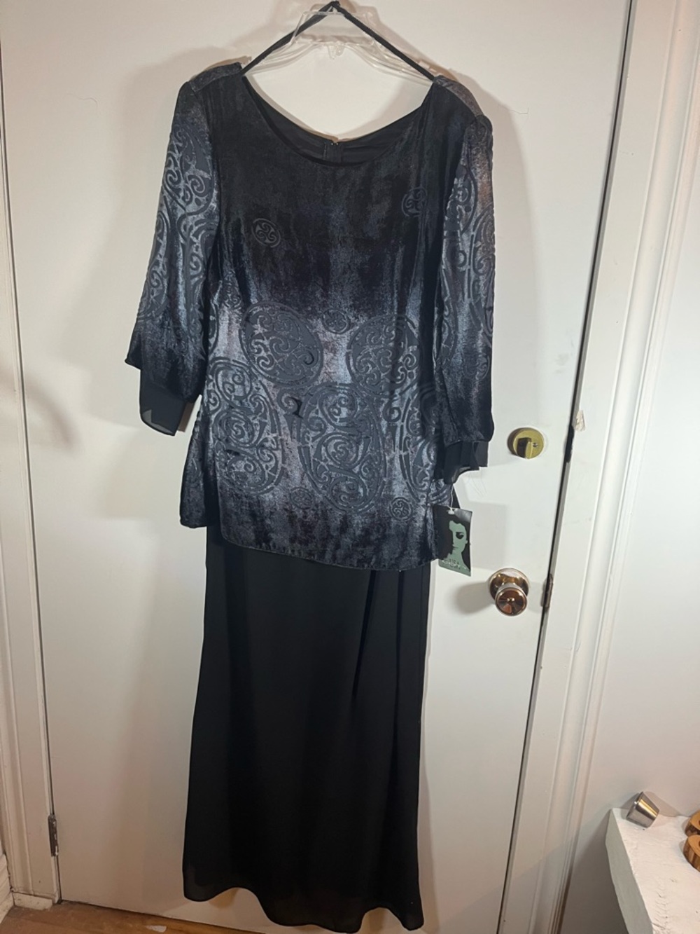 Modest velvety black dress